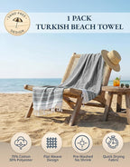 LANE LINEN Beach Towel, Oversized Beach Towel 39"x71", Lightweight Beach Essentials for Women, Large Pool Towel, Absorbent & Quick Dry, Sand Free Beach Towel - Ebony