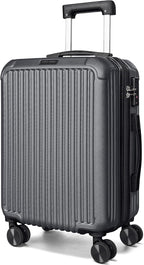 LIGHT FLIGHT Carry On Luggage 22x14x9 Airline Approved, Durable Hard Shell Carry On Suitcases with Wheels, Expandable Hardside Lightweight Travel Luggage with TSA Lock 20 Inch Carry on, Glacier Gray