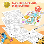 JoyCat Paint with Water Coloring Books for Toddlers, Watercolor Painting Sets for Kids Ages 3-5 4-8, Arts and Crafts Drawing Activities Toy Birthday Gifts for Boys Girls (Numbers)