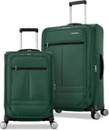 Samsonite 2-PC Soft-Sided 21/25” (Carry-On & Medium Checked), Lightweight Expandable Element Luggage Set: 2 Front Pockets & Side Pocket, Four Spinner Wheels, Adjustable Handle, Durable- Bistro Green