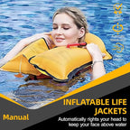 Manual Inflatable Life Jacket| Inflatable PFD Vest Adult| Life Vest for Adults| Outdoor Water Sports| Supports up to 330 lbs|33g of Carbon Dioxide Cylinder