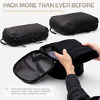 Aerotrunk Ultralight Compression Packing Cubes - Lightweight Travel Organizers for Suitcases and Luggage (3-Pack, Black)