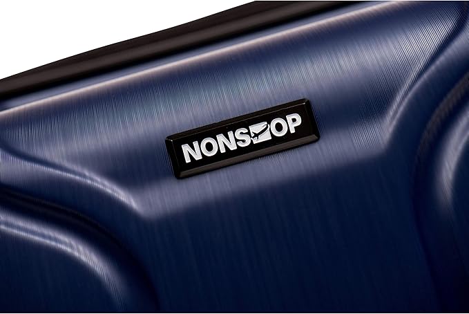NONSTOP NEW YORK Luggage Expandable Spinner Wheels hard side shell Travel Suitcase Lightweight, TSA Lock, Double USB Port (Navy, Checked-Large 28-Inch)