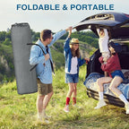 ZENPETIO Oversized XXL Folding Camping Cot, Heavy Duty Sleeping Cot for Adults with Mattress and Pillow, Portable Cot Bed with Carry Bag for Outdoor Camp Travel Home Guest Office, Blue