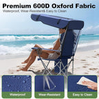 VTOY Portable Camping Chair with Canopy - Folding Chair with Canopy, Durable 600D Oxford Canopy Chair for Camping, Beach, Picnics, Fishing & Sports