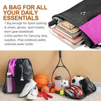 BeeGreen Sports Bag Drawstring Backpack With Water Bottle Pocket &Front Zippered Pocket Large String Bag Pack For Men Women