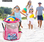 Mesh Drawstring Backpack with Shoe Compartment, Sandproof Beach Swim Bag with Wet Pocket, Pool Gym Shower Bag for Travel Summer Camp