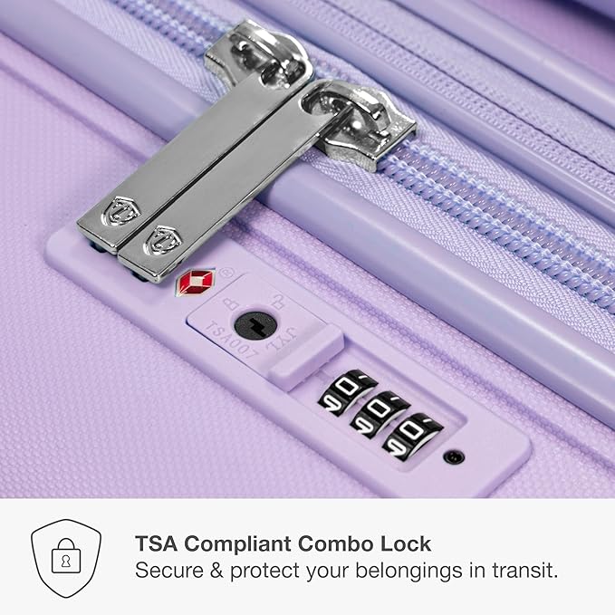 Traveler's Choice Pagosa Hardshell Expandable Luggage with Spinner Wheels, Lavender, 22-Inch Carry-on