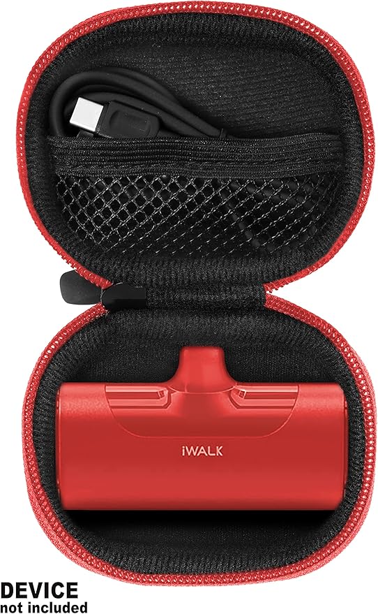 Case for mini Charger Compatible with iWALK Small USB-C Portable Charger, Anker Nano, JEJILL, LanLuk, Charmast, LENUTO, Swyop, VEGER, Feob, Taegila, YHO (Red)