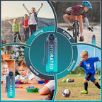 QLUR Water Bottle with Straw, 27oz Motivational Water Bottles with Time Marker to Drink, Tritan BPA Free, 750ml Sports Water Bottle with Carry Strap LeakProof for School Fitness Outdoor (1Pack)