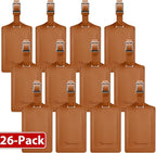 Travelambo 26 Pack Luggage Tags for Suitcases Privacy Protection Bag Tags Faux Leather Travel Accessories Essential, Yellowish Brown