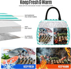 douyadady Lunch Bag Women/Men Lunch Box Women/Men (Baby blue+White Stripes)