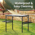 Titanker Folding Camping Table 3ft, Folding Picnic Table, Large Camp Table Portable with Extra Side Racks & Storage Net, Outdoor Patio Table, RV/Car Camping Essentials, Aluminum Light & Solid