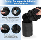 Portable Inflatable Seat Cushion, Airplane Travel Cushion Kit with Storage Pouch, Eye Mask & Earplugs, Fits Airplane Seat/Car/Office/Chairs (49 Air Cells)