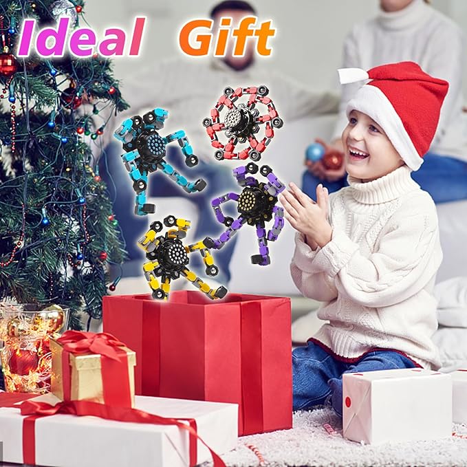 Gokeey Stocking Stuffers Gifts for Grandkids Transformable Fidget Spinners for Kids and Adults Stress Relief Sensory Fidget Toys for Boys Age 8-13 Teen Girls Kids Toys2 Pcs