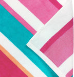 Kaufman - Joey Velour Colored Classic Multi-Color Stripe Beach & Pool Towel - Large 100% Combed Cotton Beach Towel - Soft & Absorbent Colorful Towels - 30" x 60" (2-Pack)