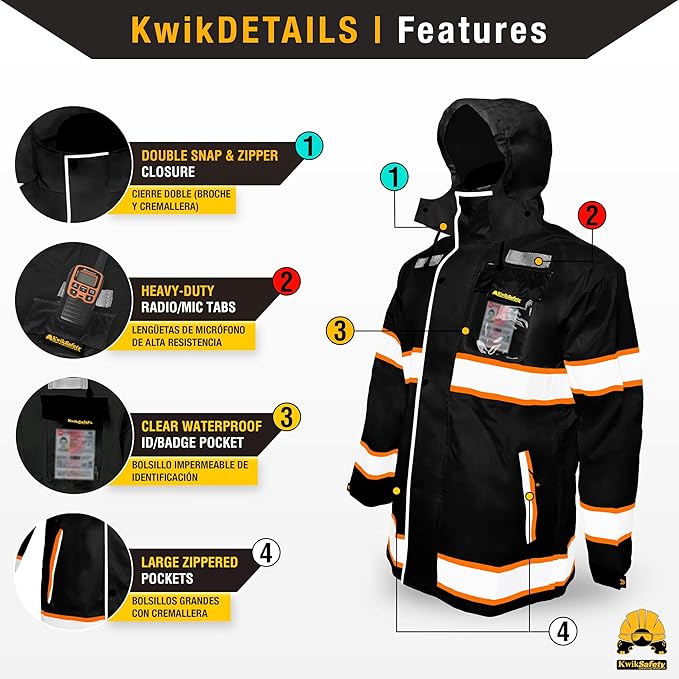 KwikSafety - Charlotte, NC - TORRENT Rain Jacket & Trench Coat ANSI OSHA Class 3 High Visibility Jacket Hi Vis Rain Gear