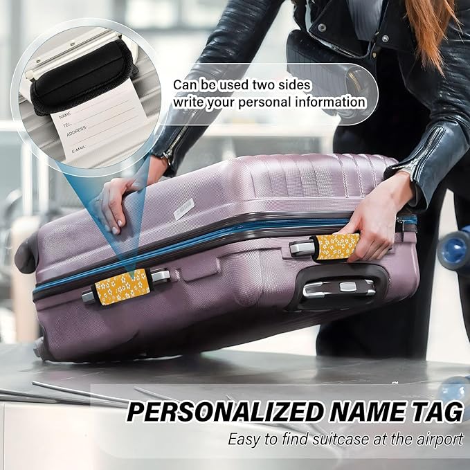 Qilmy Fresh Style Floral Fragments Luggage Handle Wrap 4Pack Luggage Identifiers Tag Comfort Handle Grips Cover for Stroller Suitcase Bag Airplane Travel Accessories1563
