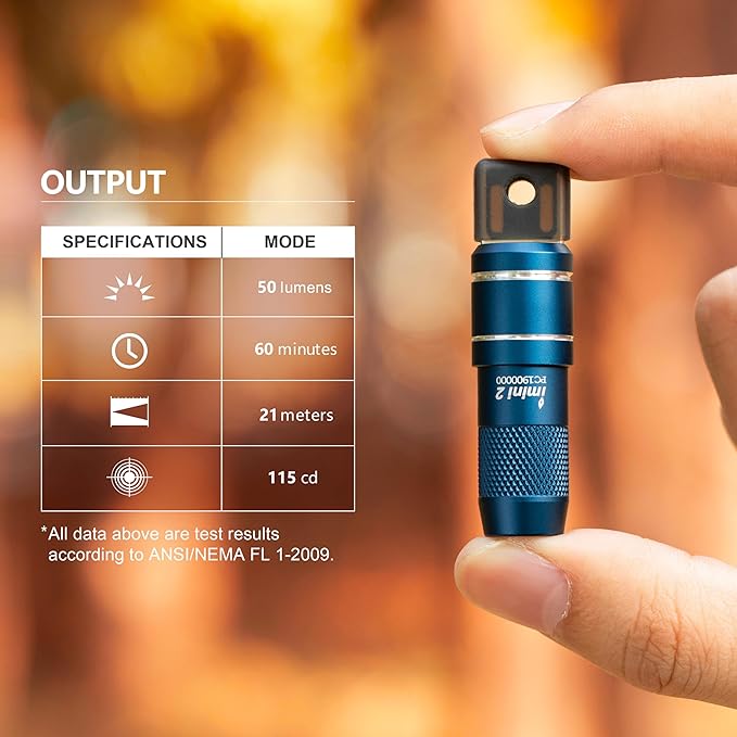 OLIGHT IMINI 2 EDC Rechargeable Keychain Flashlight, 50 Lumens Compact and Portable Mini LED Keyring Lights with Built-in Battery Ideal for Everyday Carry and Emergencies (Midnight Blue)