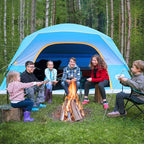 CAMPROS CP Camping Tent 2/4/6 Person, Waterproof Windproof Double Layer Dome Tent, Easy Setup with Large Mesh Windows & Wide Door for Outdoor Camping Backyard