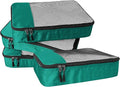 WTREE 4-Piece Packing Cubes Travel Accessories Set for Suitcases - Luggage Organizer Bags with Double Zipper - Mesh Top - Medium - Green