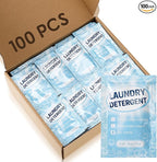 Leelosp 100 Pcs Individual Travel Laundry Detergent Bulk Travel Size Laundry Detergent Packets Portable Single Use Liquid Soap for Traveler Hostel Essentials Cleaning