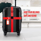 8 Pack Luggage Straps and Tags Set (4 Straps, 4 Tags), Luggage Straps for Suitcases TSA Approved Suitcase Belt Luggage Tags, Red