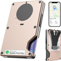 Air Wallet, Built-in Tracker Slim Wallet, Smart Wallet with Money Clip, Compatible with FindMy Network(iOS Only), Anti-Theft Card Holder, *Gift for Men (Tracker Wallet, khaki)