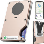Air Wallet, Built-in Tracker Slim Wallet, Smart Wallet with Money Clip, Compatible with FindMy Network(iOS Only), Anti-Theft Card Holder, *Gift for Men (Tracker Wallet, khaki)