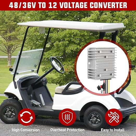 Nilight 48V 36V to 12V Voltage Converter 120W 10A Regulator Step Down to 12VDC Waterproof DC Convert Reducer Power Supply Transformer Module for Golf Cart Scooters