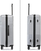 InUSA RESILIENCE Luggage with Spinner Wheels | Spacious Durable Lightweight Hardshell Suitcase, Travel Sets with Handle and Trolley | (20/24/28) 3 Piece Luggage Set | Silver