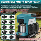 Cordless Coffee Maker for Makita 18V Battery (No Battery), Portable Drip Coffee Machine with Electric Coffee Grinder and Coffee Cup, for RV, Camping, Travel