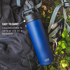 ESPRO Go P0 Ultralight French Press Coffee Maker for Travel, Vacuum Insulated Stainless Steel, 16 Ounces, Blue