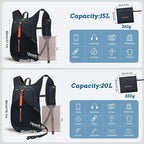 BECOJADDE 20L Small Hiking Backpack for Men Women Foldable Packable Back Pack Ultralight Hiking Daypack for Travel Camping Outdoor, Black