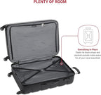 SwissGear 7366 Signature Hardside Expandable Luggage with Spinner Wheels and TSA Lock, Weekender Tote, Black, 2-Piece Set (Weekender/27)