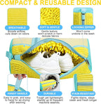 vorona Shoe Washing Machine Bag, 2PCS Reusable Shoe Bag for Washing Machine, 360° Deep Clean, Includes 4 Shoe Storage Dust Bags & 2 Drying Racks, XXL Laundry Shoe Bag for Sneakers Tennis Shoes, Yellow