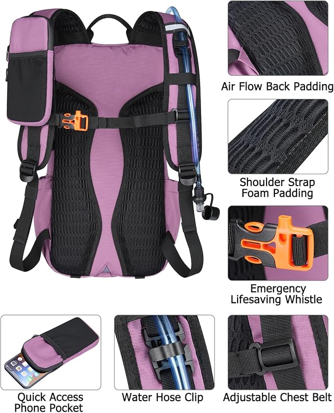NOOLA Hydration Backpack with 3L Water Bladder, 22L / 25L Water Backpack for Hiking Cycling Biking, Lightweight Hiking Pack
