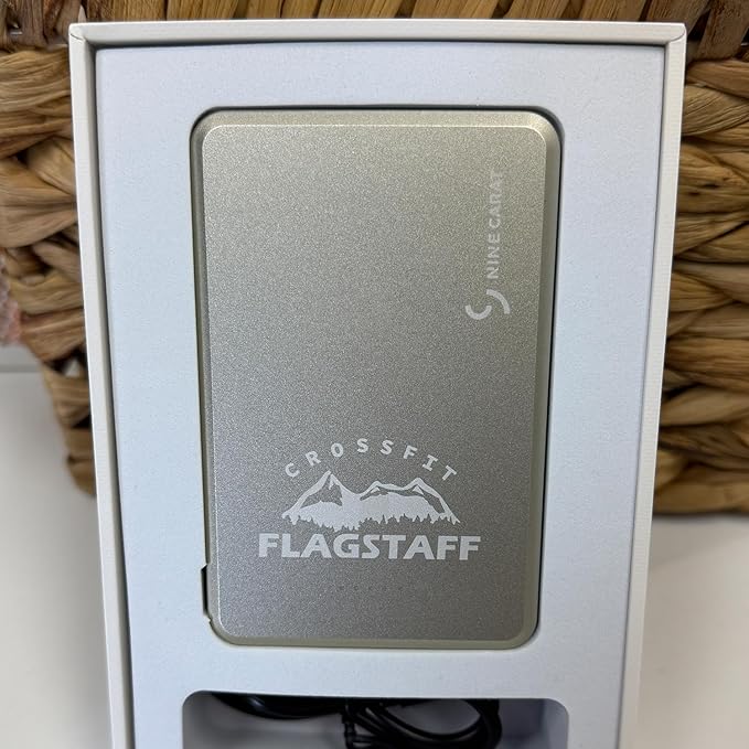 Custom Engraving Power Bank 5000mah,Customized Portable Charger with Name,Logo,Picture,Gift for Employees,Clients(Champagne)