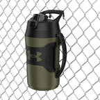 Under Armour Insulated Water Bottle with Handle & Fence Hook, Half Gallon Sports Water Jug, Leak-Resistant & BPA-Free for Baseball, Football & Gym - Marine OD Green, 64oz