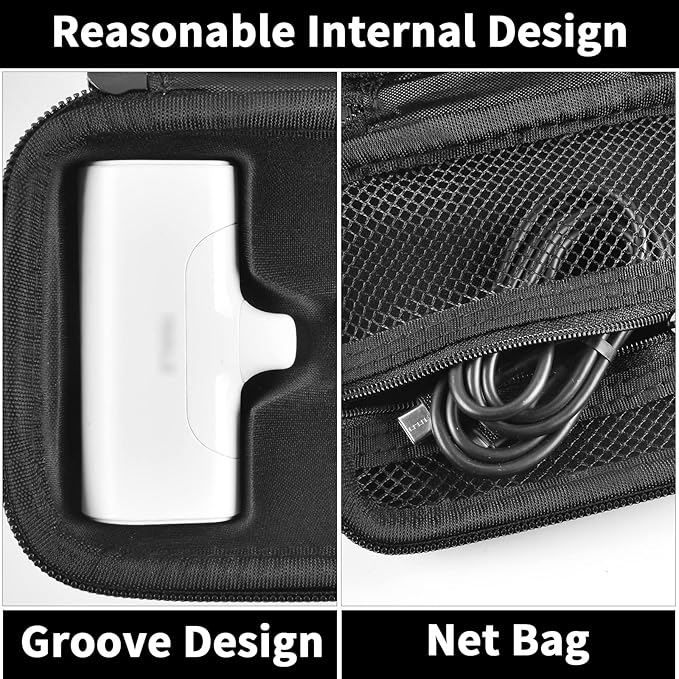 casmilee Portable Charger Power Bank Case for 2PCS Swyop/for Feob/for Charmast/for JEJILL/for LanLuk/for VEGER/for iWALK/for Taegila/for Kuulaa and More Small Charging Battery Pack - Bag Only (Black)