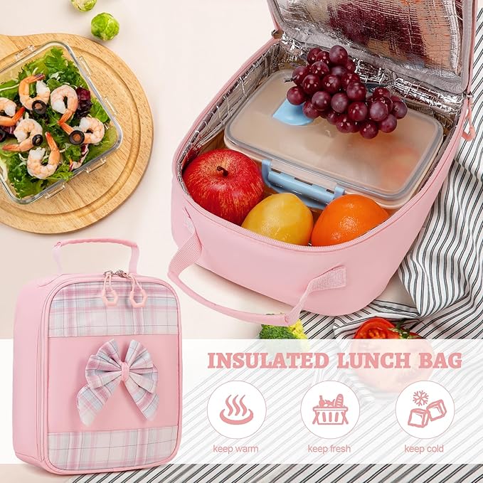 DIGOBAY Backpack for Girls, 3PCS Girls Backpack for School with Lunch Bag Pencil Case, Cute Kids Teens Bookbag for Kindergarten Elementary Preschool Middle School