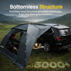 WildFinder SUV Tent, Rectangle Car Tent for Family, Waterproof & Windproof for Car Camping, Large Camping Tents with Storage Bag, SUV, Van, Jeep