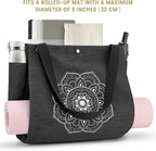 Gonex Yoga Mat Bag, Yoga Gym Bag Tote Bag with Multi Pockets For Women Men, Canvas Yoga Mat Carrier Take in Out Mat Easily For Pilates Travel Workout Office
