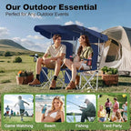 VTOY Portable Camping Chair with Canopy - Folding Chair with Canopy, Durable 600D Oxford Canopy Chair for Camping, Beach, Picnics, Fishing & Sports