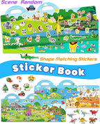 Walenced Reusable Sticker Book for Toddlers, Stickers for Kids, Toddler Sticker Book, Toddler Craft Activities, Toddler Travel Toys Boy Girl Birthday Gifts