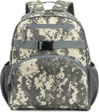 FlowFly Kids Backpack for Toddler Boys Girls, Simple Lightweight Bookbag for Daycare Kindergarten Elementary School Travel, Small Modern Bag (Medium 15''), Digital Camo