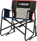 GCI Outdoor NASCAR Freestyle XL Rocker Camping & Sideline Sports Chair | Portable Folding Rocking Chair with Durable Armrests & Drink Holder | Great for Big and Tall, Black