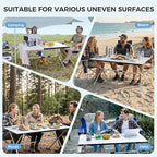 KingCamp Camping Table Roll up Aluminum Folding Table Lightweight Large Portable Foldable Camp Table for Picnic Camping Barbecue Backyard Beach Tailgate Indoor Outdoor, 4-6 Person, Support 176lbs