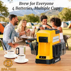 Cordless Coffee Maker for Dewalt 20V MAX Battery, 3 Brewing Options Drip Coffee Maker with Coffee Grinder, Portable Single Serve Coffee Makers for Camping, Travel, and Jobsite. (Tool Only)