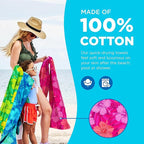 Kaufman - Colorful Hibiscus Beach Towels | 100% Cotton with Ends Hemmed | 30" x 60" | Colorful Soft & Absorbent Pool Towels for Adults and Kids | Fiber Reactive | 12 Pack